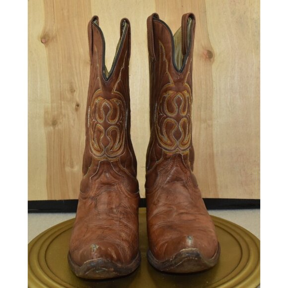 El Besserro Men's Cowboy Boots Size US 8 Mex 27 Brown Pointed Toe -Flaws- - Picture 2 of 15